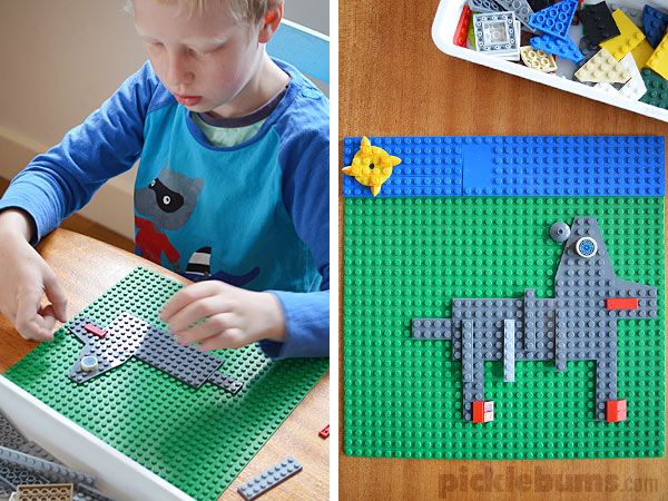 Flat Lego Challenge - what would your kids build if they could only use flat pieces? 