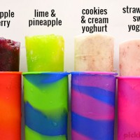 Home-made ice pops! My kids came up with four fun flavours to make their own ice pops. Set your kids a challenge to see what flavours they can come up with!