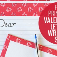 Free printable Valentines writing paper set for kids.