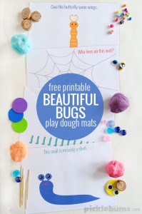 Beautiful Bugs! Free printable play dough mats
