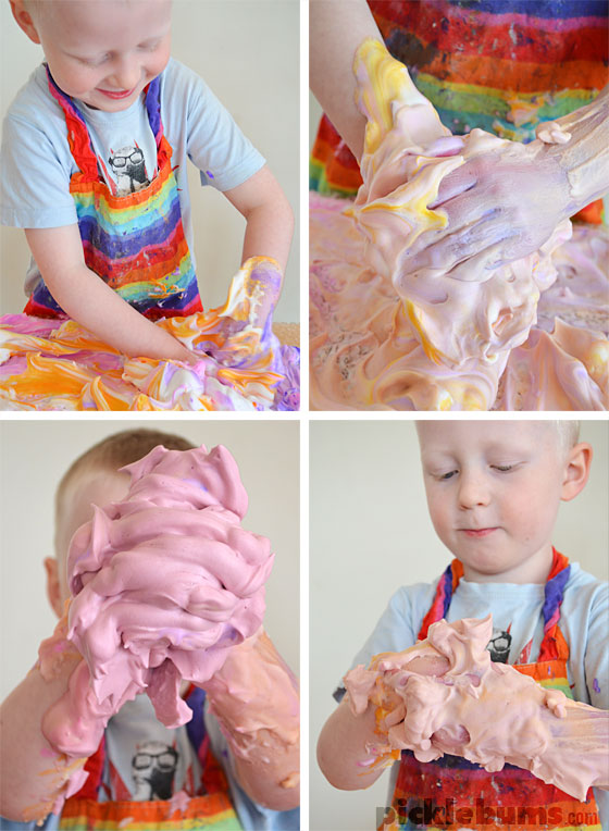 It might look messy but this is one of the quickest, and easiest, sensory play set ups you'll ever try! 