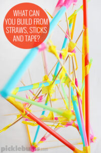 Straw and Stick Constructions - what can you build from straws, sticks and tape?