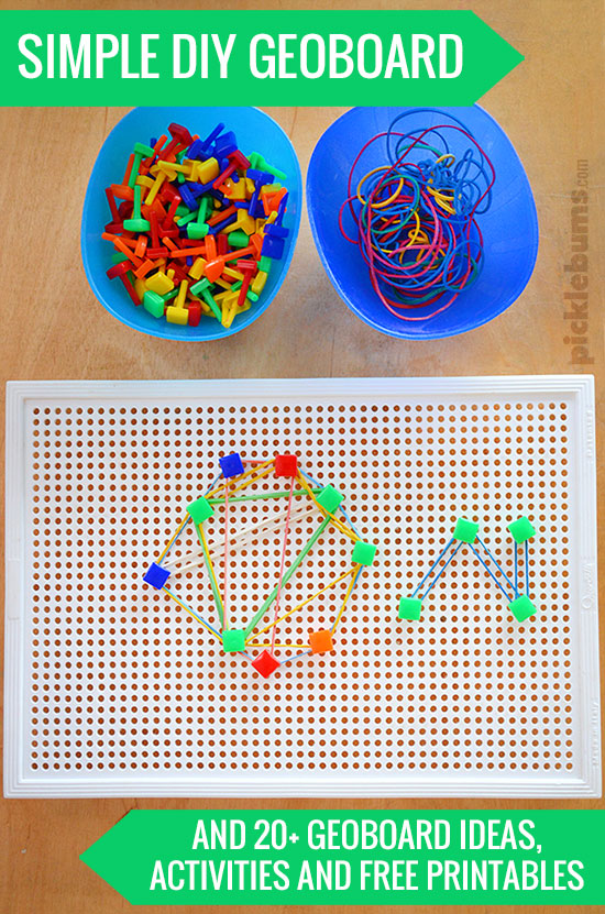 Make your super simple Geoboard!  Plus 20+ Geoboard ideas, activities and free printables so you'll never run out of geoboard ideas! 