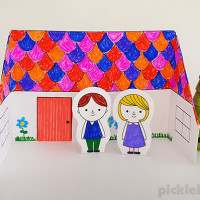 Fold a paper house from one sheet of paper with this free printable template and some easy instructions