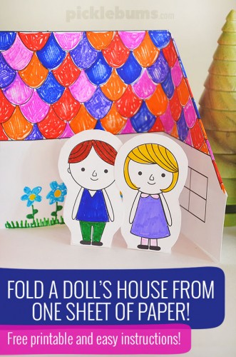 Free Printable Paper Doll's House Craft for Kids - Picklebums