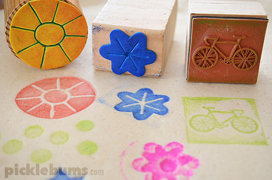 Play dough stamping - a simple and fun  play dough activity. 