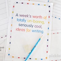 Totally un-boring, seriously cool, free printable writing prompts for kids! Get your kids writing!