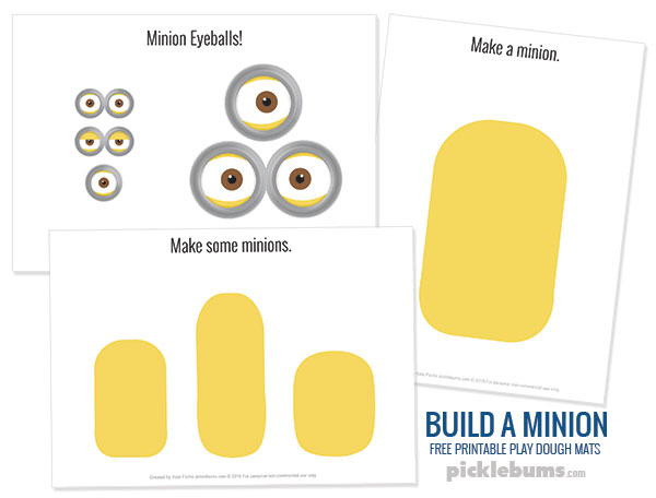 Make a Minion! Free Printable Minion Play Dough Mats