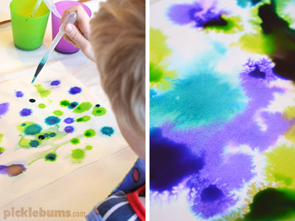 Water Colours on Wet Paper - this is true process art for kids, it is all about exploring and experimenting!