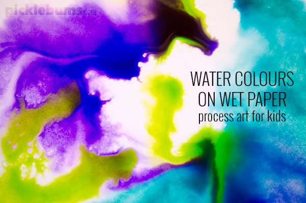 Water Colours on Wet Paper - this is true process art for kids, it is all about exploring and experimenting!