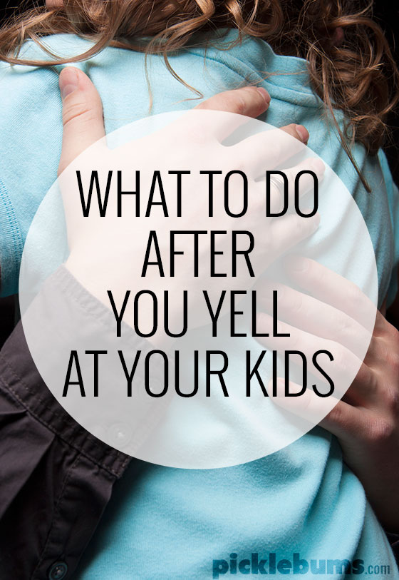 We might be trying not to yell so much, but sometimes we lose it... then what? What do should you do after you've yelled at your kids? 