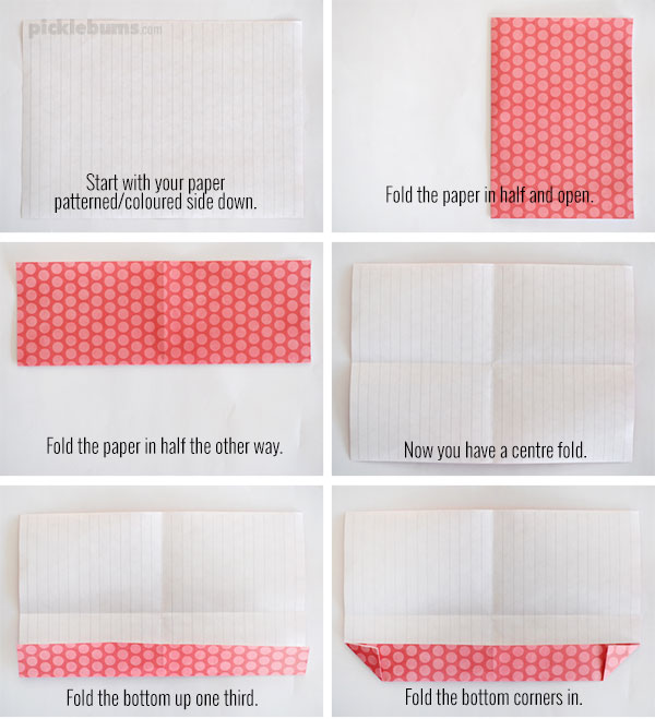 Fold a piece of paper into an envelope - step by step instructions and a free printable