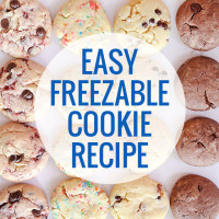 Try this easy freezable cookie recipes - it makes lot of cookie dough quickly and easily!