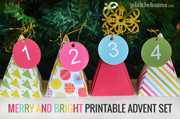Merry and Bright Printable Advent Set - simple download, print and follow the step by step instructions to make a personal Christmas countdown