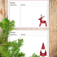 Free printable Christmas recipe cards