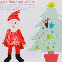 Free Printable roll and colour Christmas game - rolls the dice and dress Santa and decorate the tree!