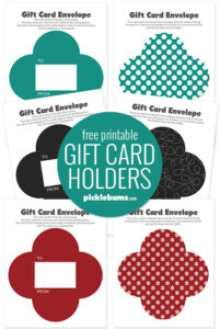 Free Printable Gift Card Holders - Picklebums