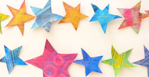 Recycle some old newspaper and make these simple painted star garland.
