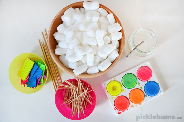Packing Peanut Fun! Creating and building with this fun, low mess, recycled craft material.