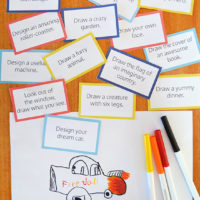Free printable drawing challenge cards - play this easy and fun drawing game.
