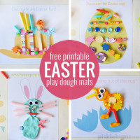 Free printable Easter play dough mats