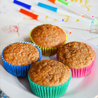 Honey and Banana Muffins - made with oats and wholegrain flour with no refined sugar, a great after school snack