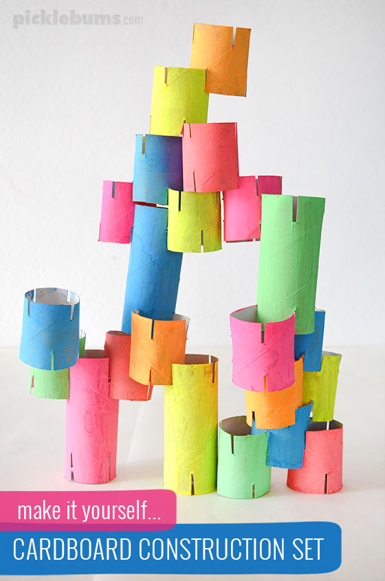 Make your own cardboard tube construction toy! 