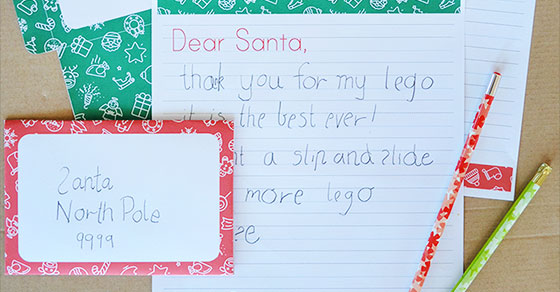 letter to santa - free printable letter writing set