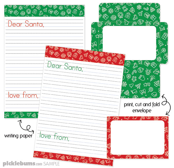 Write a letter to santa - free printable letter writing set