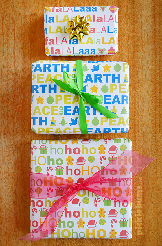 Free printable Christmas wrapping paper. Plus bonus colour in versions too! 