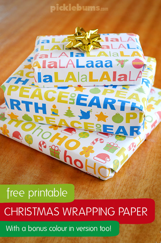 Free printable Christmas wrapping paper. Plus bonus colour in versions too! 