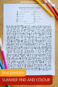 Summer Find and Colour Activity - free printable fun!