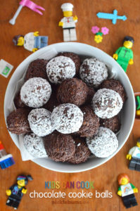 Easy, no-cook, chocolate cookie balls in two flavours - choc mint and cherry ripe!