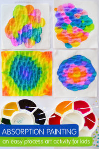 Absorption painting - a super easy process art activity for kids