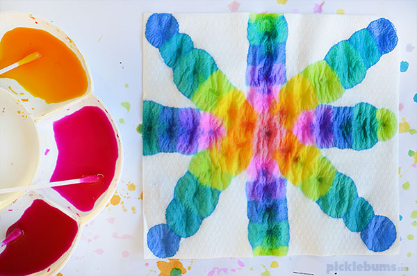 Absorption painting - a super easy process art activity for kids 