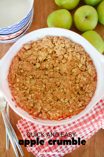 Quick and easy apple crumble - no rubbing in of butter required!