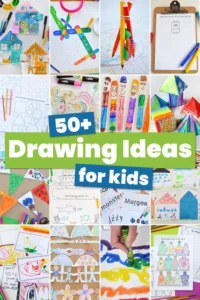 50+ drawing ideas for kids - collage of images