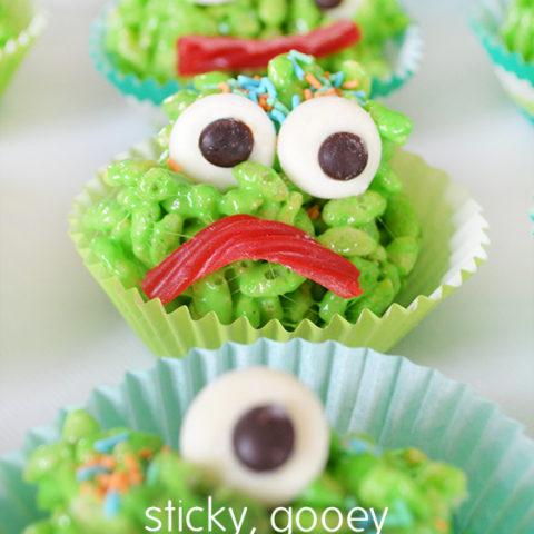 Sticky, gooey, delicious monster rice bubble treats!