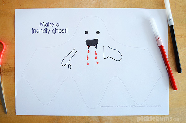 Make some fun friendly paper ghosts
