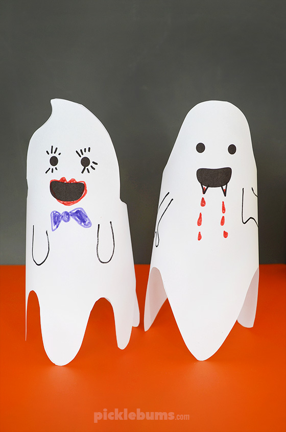 Make your own fun friendly paper ghosts
