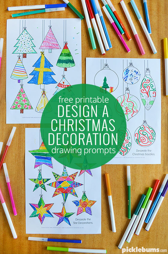 Design a decoration - free printable drawing prompts! 