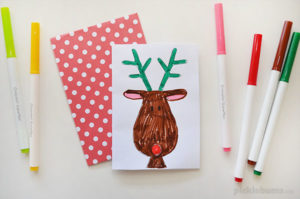 Christmas Reindeer Card Craft Template - free printable - Picklebums