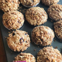 Apple and Blackberry Muffins with streusel topping