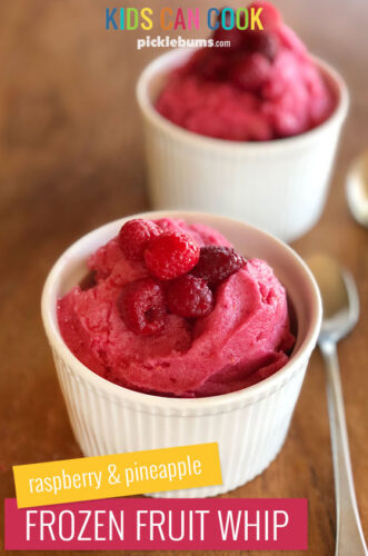 Raspberry and pineapple frozen fruit whip
