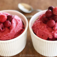 Raspberry and pineapple frozen fruit whip