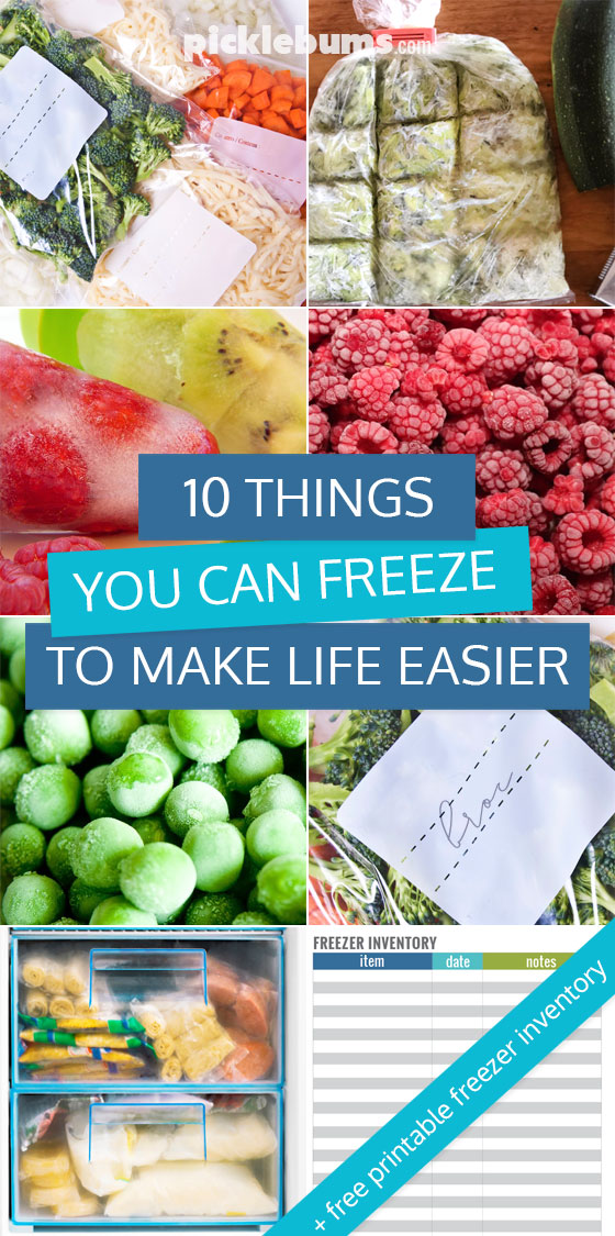 10 things you can freeze to make your life easier, plus free printable freezer inventory sheet.