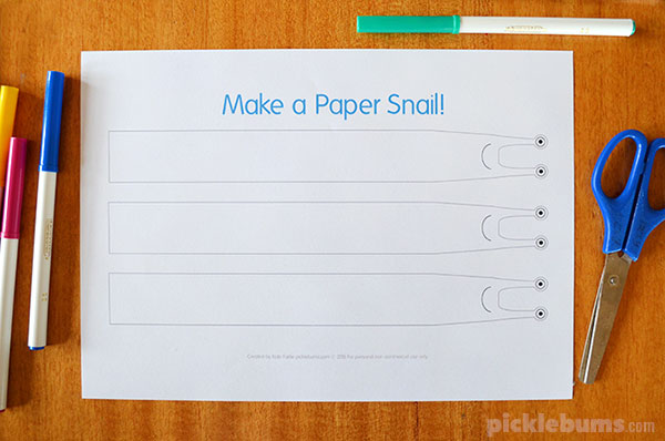 Free printable paper snail template