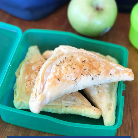 Savoury pastry triangles, great for using up leftovers and perfect for lunchboxes.
