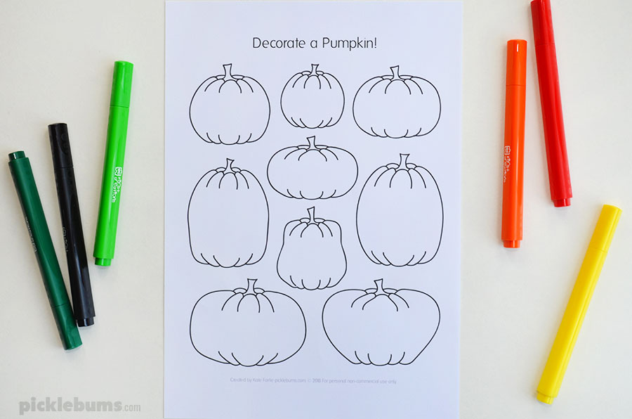 Pumpkin design and colour page
