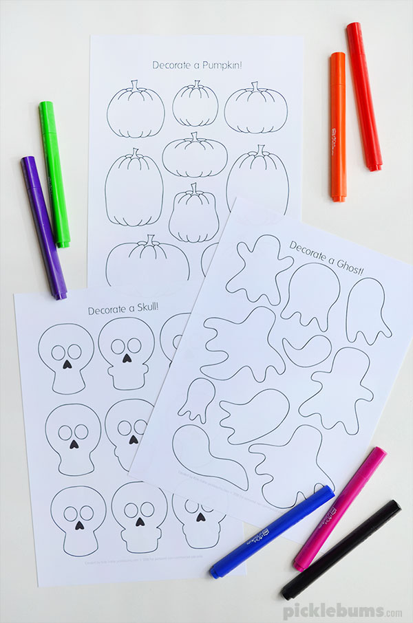 Halloween design and colour pages - free printable